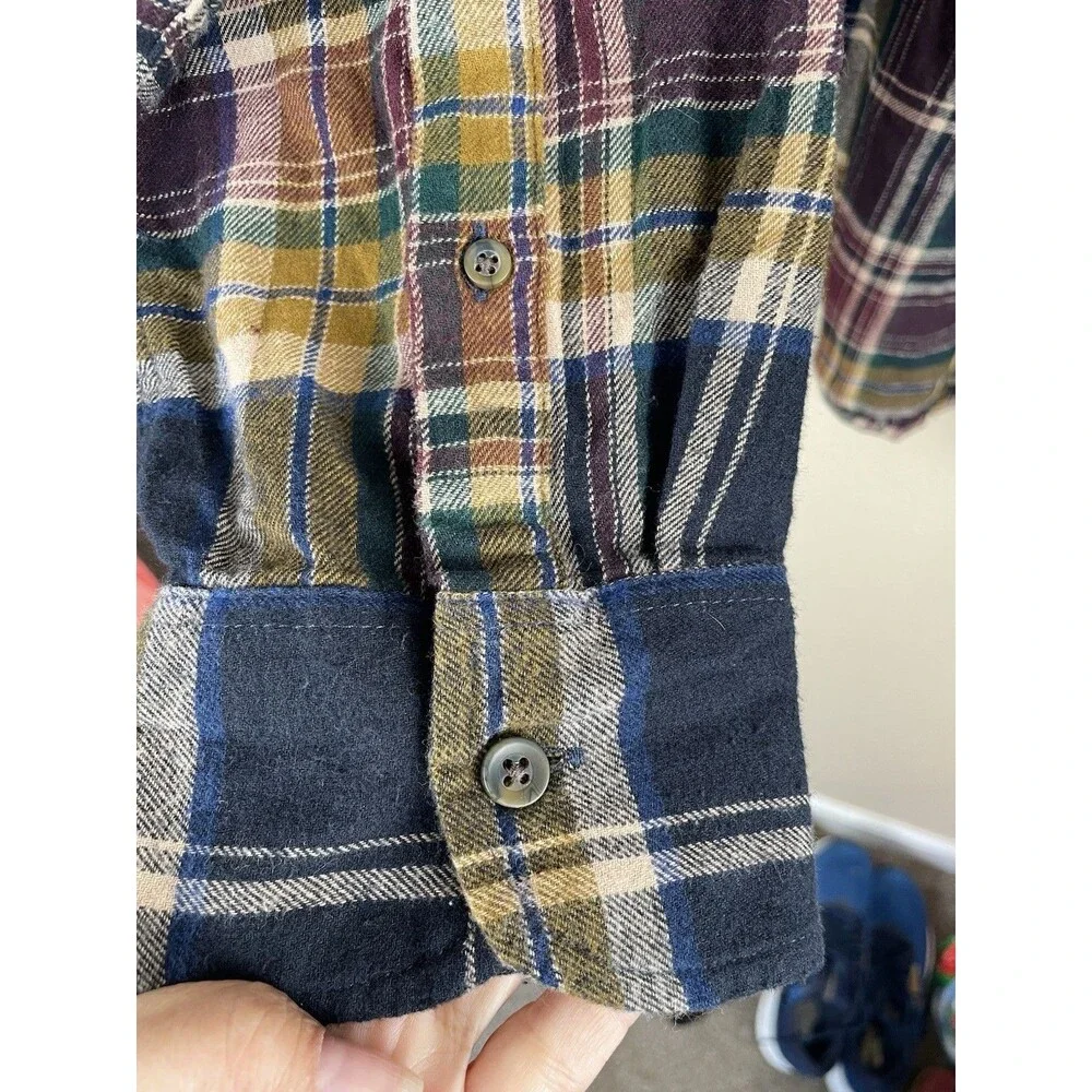 NWT! J. CREW Flannel Classic Men Black Plaid Button Shirt Cotton Casual Size XXL